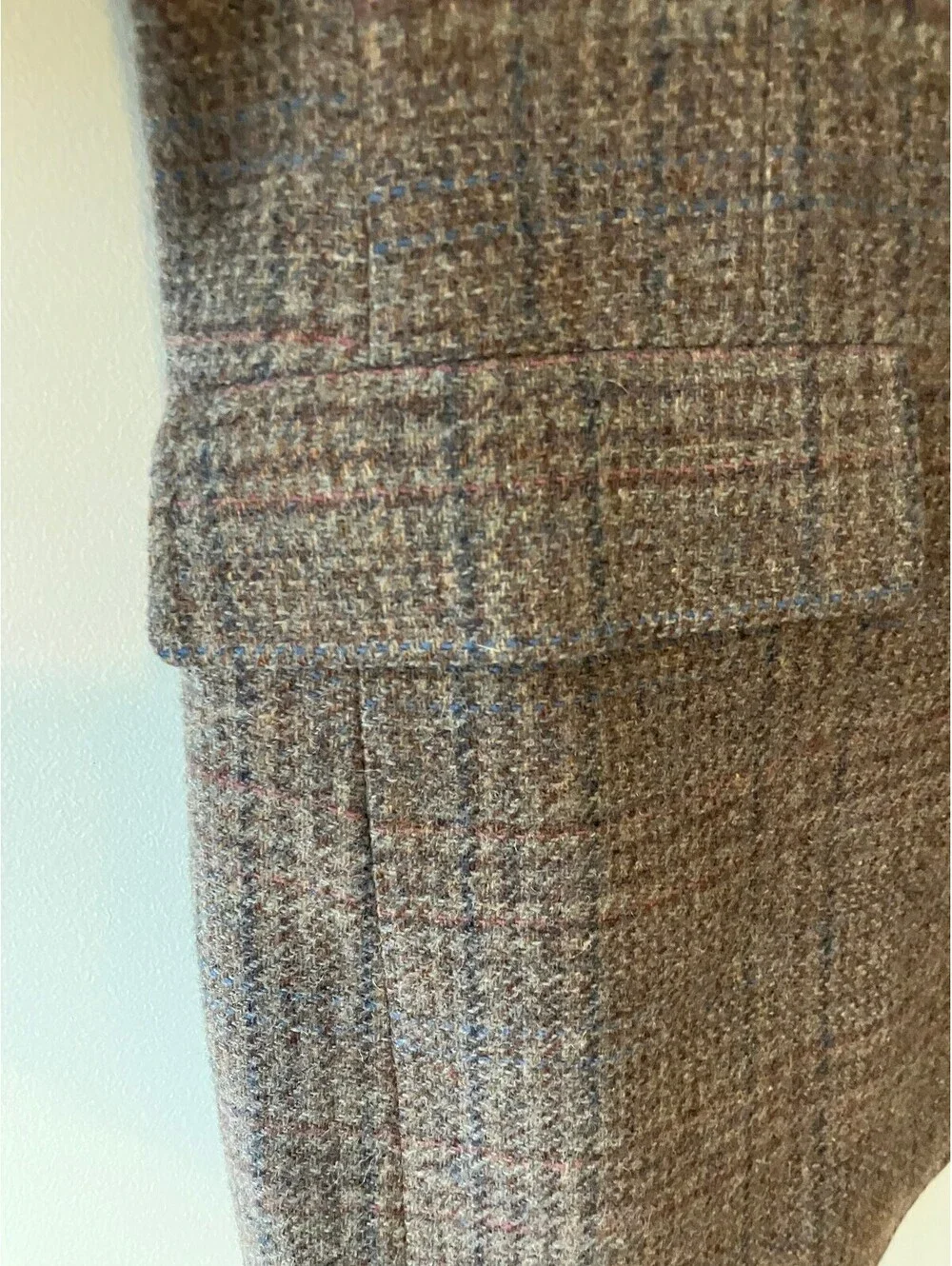 Vintage Hart Schaffner Marx Tweed Sport Coat Aprox 44R Brown Glen Plaid Wool